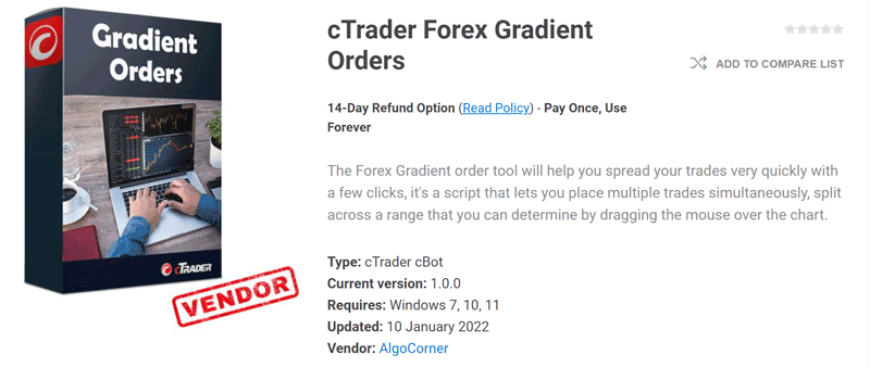 cTrader Gradient Market Orders